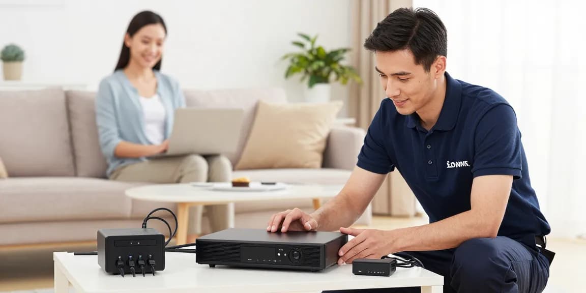 British IPTV installation by a trusted local service provider in a modern home.