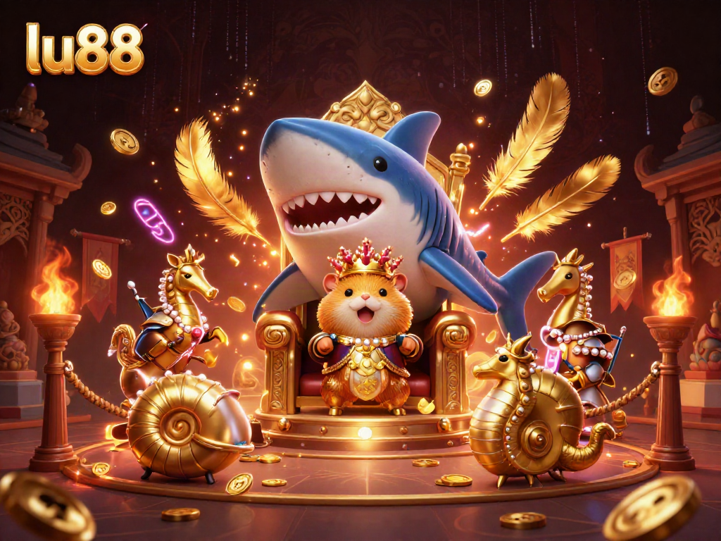 Engage with the thrilling LU88 gaming experience through a vibrant 3D illustration showcasing gaming elements.
