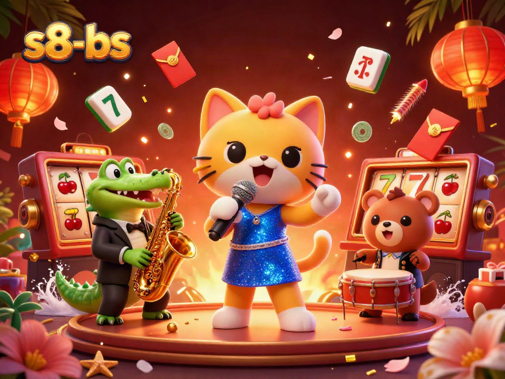 Experience thrilling wins at s8-bs with vibrant 3D casino characters and dynamic slot elements.