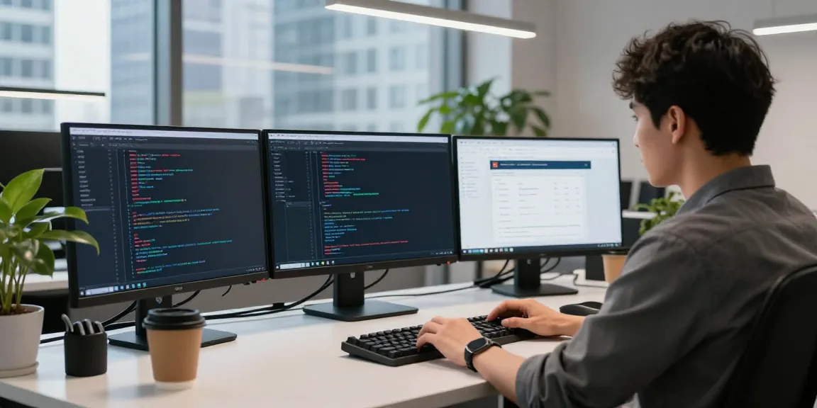 Developer utilizing instant indexing tools in a modern tech workspace.