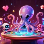 Playing at the vibrant kèo nhà cái poker table with animated characters and bright game elements.