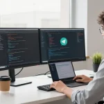 Telegram下载 中文电脑版和移动端在现代办公环境中展示。