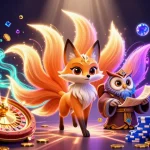 Experience sbobet88 wap with a vibrant scene of gaming spirits, coins, and exciting betting elements.