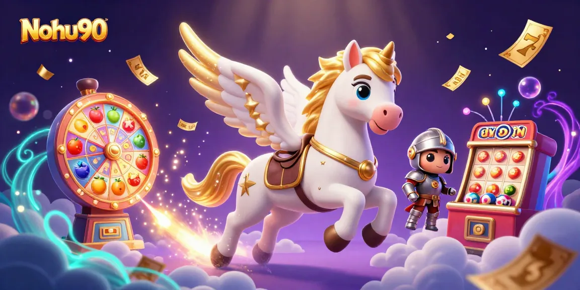Nohu90 combines thrilling slot adventures with engaging gameplay in a vibrant 3D illustration.