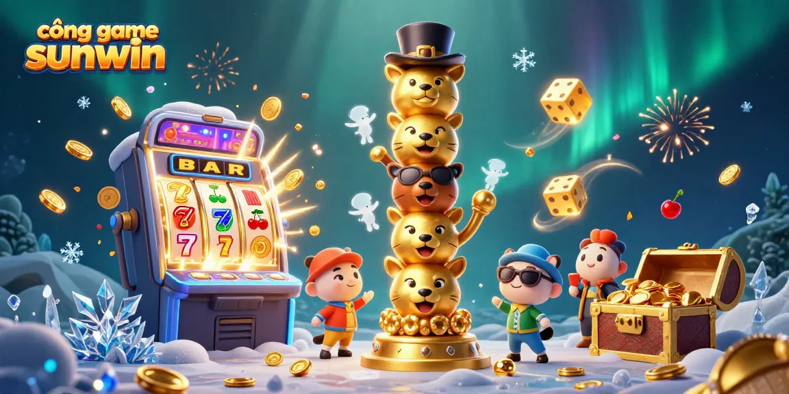 Experience the excitement of cổng game sunwin with a vibrant scene of animated casino fun and jackpot thrills.