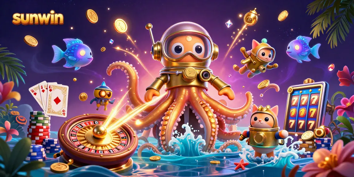 Experience thrilling gameplay with sunwin as kraken and diving cat dive into treasure!